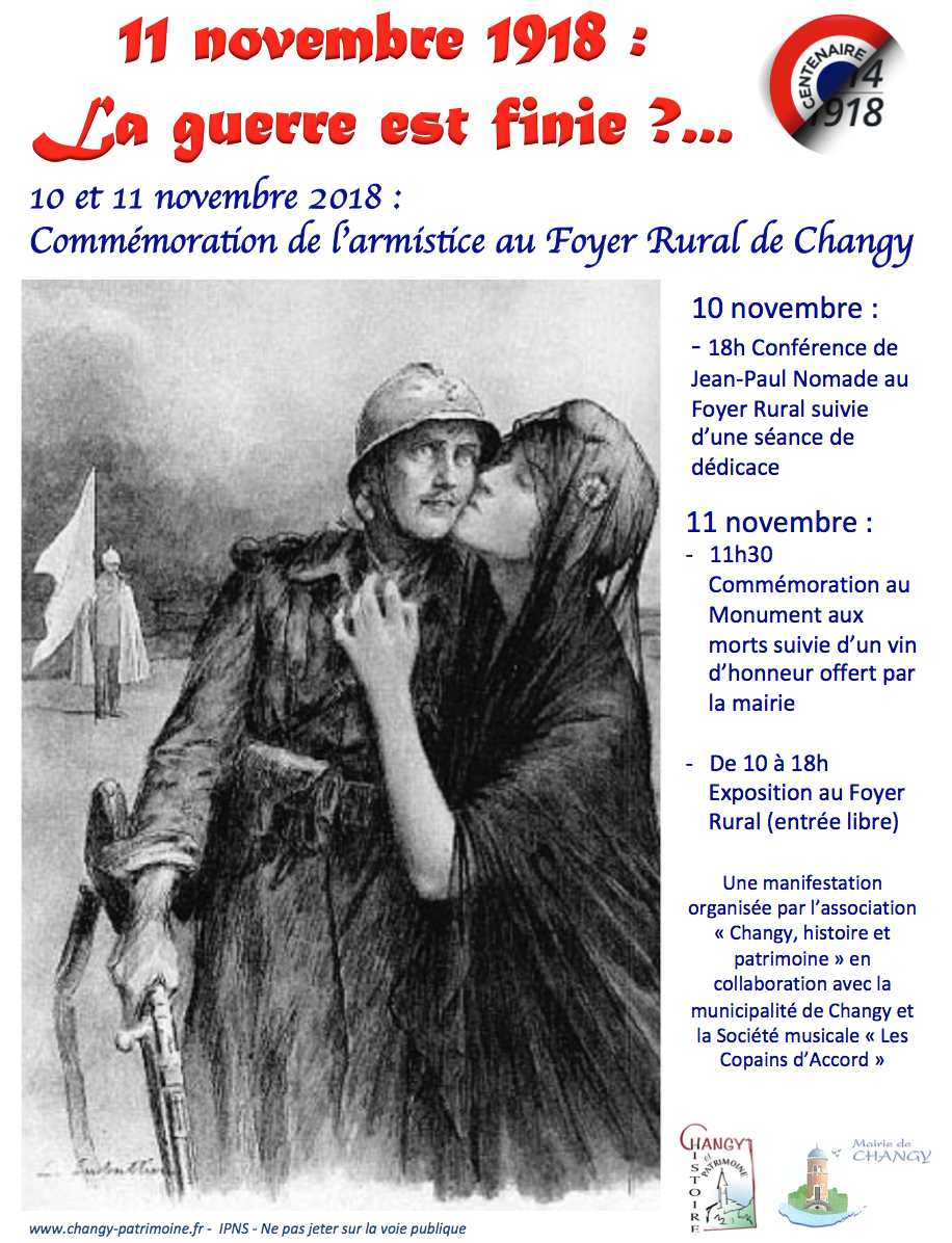 Affiche commémorations 11 novembre à Changy